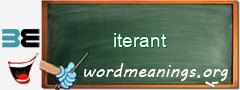 WordMeaning blackboard for iterant